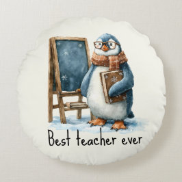Bester Lehrer Aller Zeiten Winter Pinguin Design Rundes Kissen