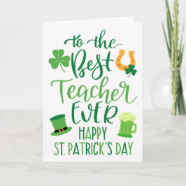 Bester Lehrer Aller Zeiten zum St. Patrick's Day  Karte