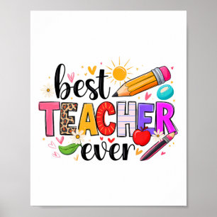 Bester Lehrer Aller Zeiten Zurück Zur Schule Süß L Poster