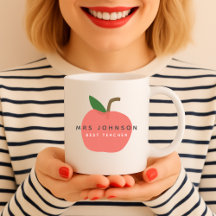Bester Lehrer | Apple Niedlich Fun Modern Name Sca