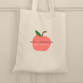 Bester Lehrer | Apple Niedlich Fun Modern Name Sca Tragetasche