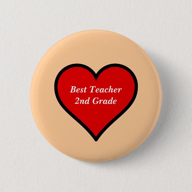 Bester Lehrer Button (Personalisieren) (Vorderseite)