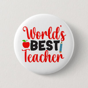 Bester Lehrer der Welt Apple Schulgeschenk Button
