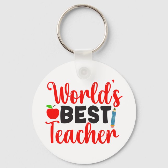 Bester Lehrer der Welt Apple Schulgeschenk Schlüsselanhänger (Vorderseite)
