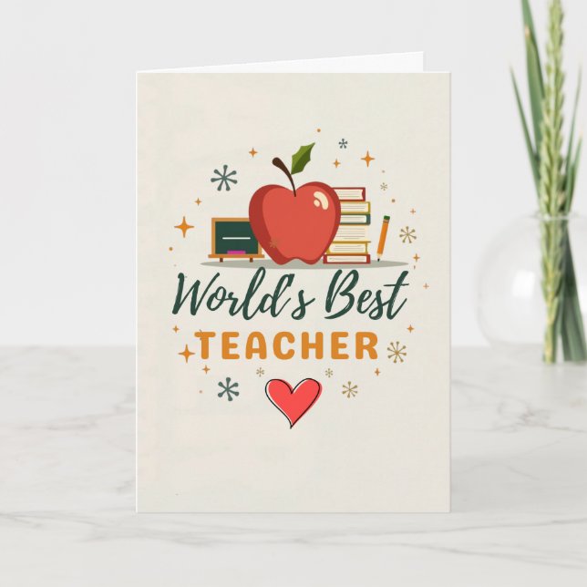 Bester Lehrer der Welt Dankeschön-Geschenk Karte (Vorderseite)