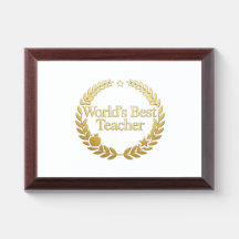 Bester Lehrer der Welt Goldener Lorbeerkranz Wandu