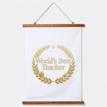Bester Lehrer der Welt Goldener Lorbeerkranz Wandu