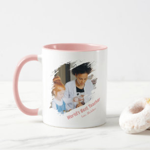 Bester Lehrer der Welt Pinselstrich Rahmen 2 Foto Tasse