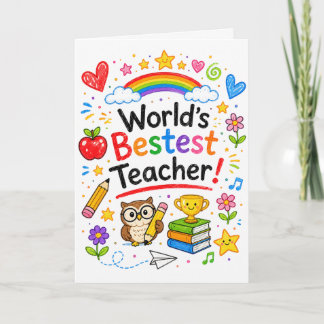 Bester Lehrer der Welt Süße Lehrerbeste Würdigung Karte