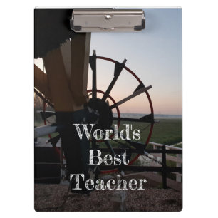 Bester Lehrer der Welt Windmühlen Clipboard Klemmbrett