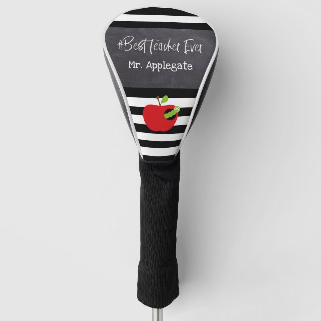 Bester Lehrer für Kopfkarton-Apple und Wurm-Strick Golf Headcover (Vorderseite)