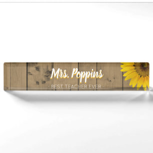 Bester Lehrer Geschenk Name Rustikale Holz Sonnenb Namensplakette
