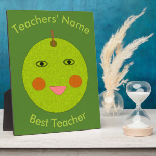 Bester Lehrer Glücklicher Apfel Individuelle Tafel Fotoplatte