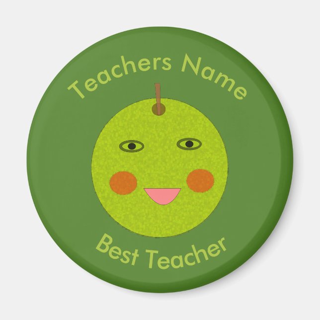 Bester Lehrer Happy Apple Custom Magnet (Vorne)