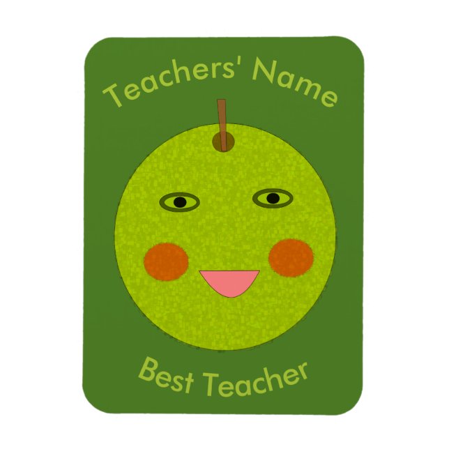 Bester Lehrer Happy Apple Custom Magnet (Vertikal)