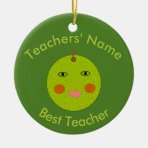 Bester Lehrer Happy Apple Custom Ornament