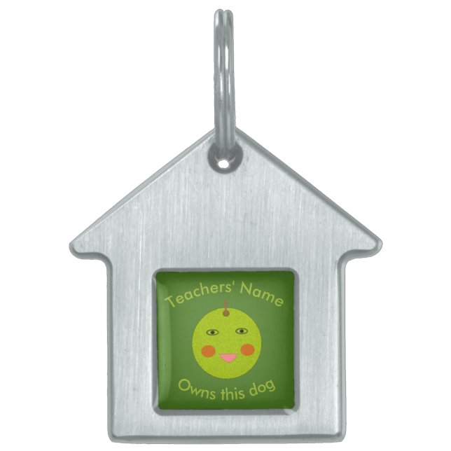 Bester Lehrer Happy Apple Custom Pet Tag Tiermarke (Vorderseite)
