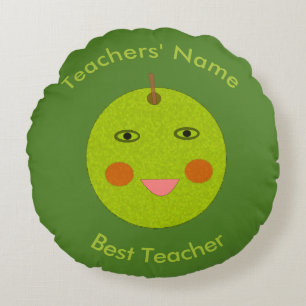 Bester Lehrer Happy Apple Custom Pillow Rundes Kissen