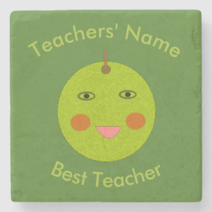 Bester Lehrer Happy Apple Custom Stone Untersetzer