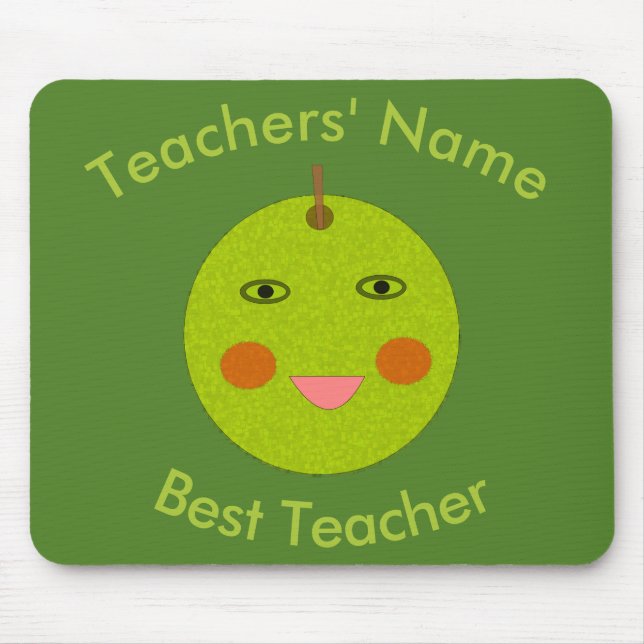 Bester Lehrer Happy Apple Mousepad (Vorne)