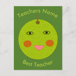 Bester Lehrer Happy Apple Personalisierte Postkart Postkarte