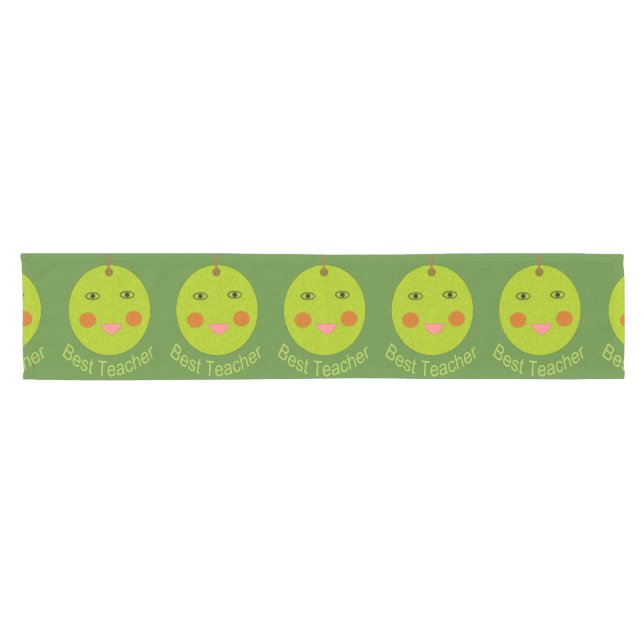 Bester Lehrer Happy Apple Table Runner Kurzer Tischläufer (Horizontal)