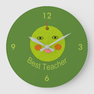 Bester Lehrer Happy Apple Wall Clock Große Wanduhr