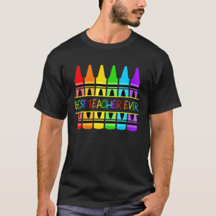 Bester Lehrer je Crayon Rainbow Lgbt Pride Proud T-Shirt