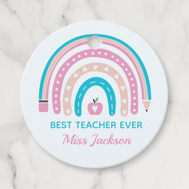 Bester Lehrer je - Geschenk für Lehrer Geschenkanhänger (Vorderseite)