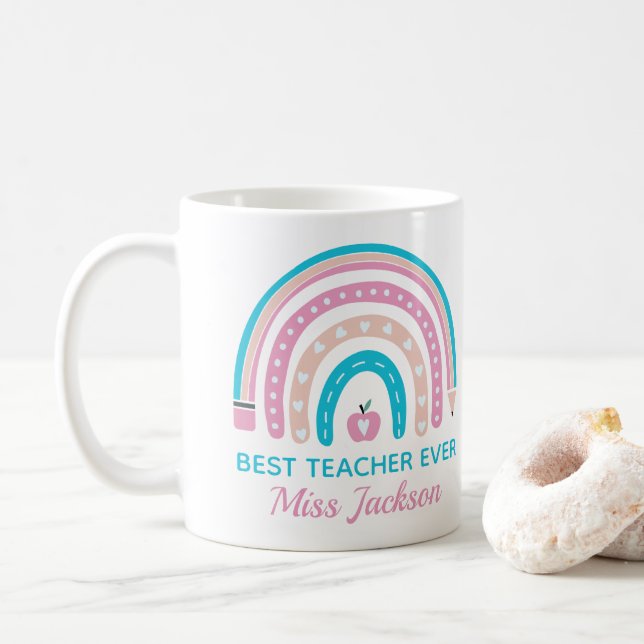 Bester Lehrer je - Geschenk für Lehrer Kaffeetasse (Mit Donut)