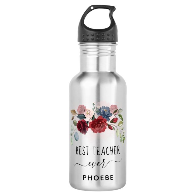 Bester Lehrer je Individuelle Name Edelstahlflasche (Vorderseite)