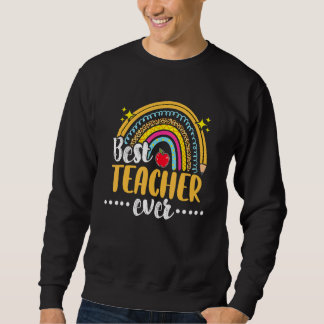 Bester Lehrer je Leopard Boho Rainbow-Lehrer Sweatshirt