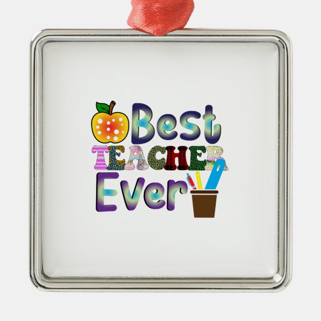 Bester Lehrer je Ornament Aus Metall (Vorne)