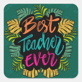 Bester Lehrer je Quadratischer Aufkleber