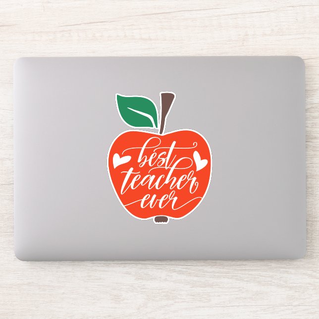 Bester Lehrer je Red Green Apple Aufkleber (Computer)