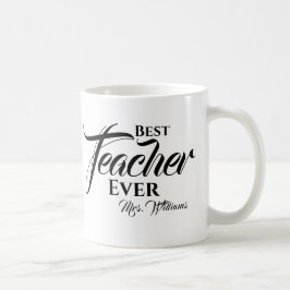 Bester Lehrer je Trendy Typografy Name Script Kaffeetasse