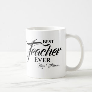 Bester Lehrer je Trendy Typografy Name Script Kaffeetasse