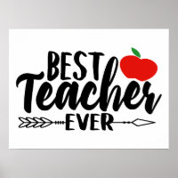 Bester Lehrer je Wörter Poster