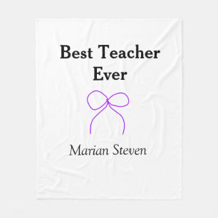 Bester Lehrer jemals violette Schleife Namensanerk Fleecedecke
