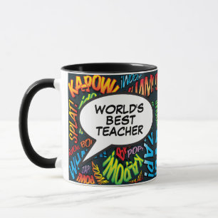 Bester Lehrer Spaß Retro-Comic- Pop-Art Tasse
