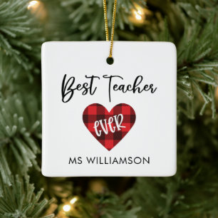 Bester Lehrer Trendy Personalisiert Teacher Weihna Keramikornament