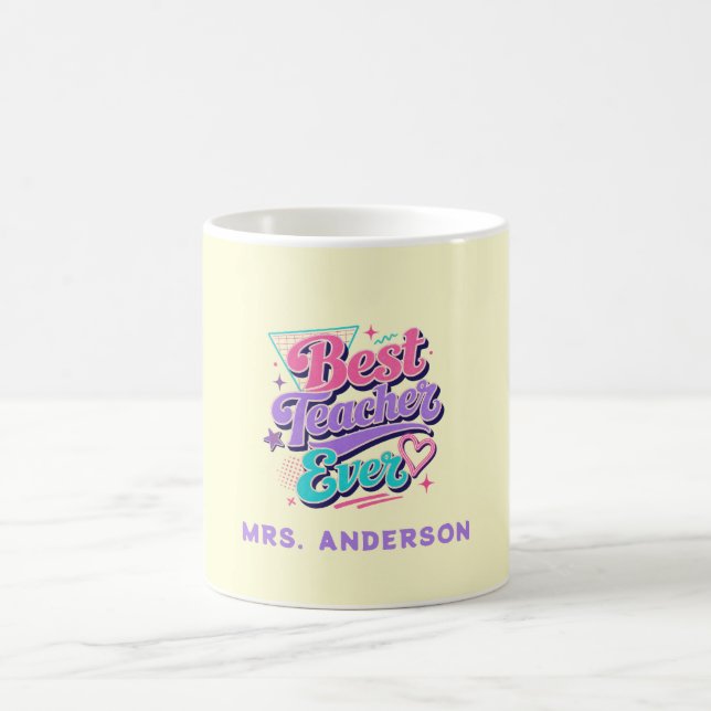 Bester Lehrer überhaupt! Benutzerdefinierter Retro Kaffeetasse (Mittel)