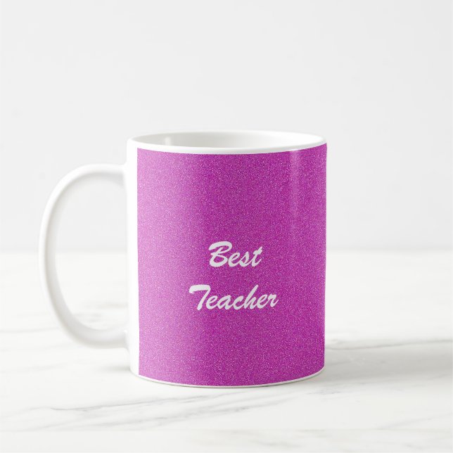 Bester Lehrer, vielen Dank, Name, heiß rosa Tasse (Links)