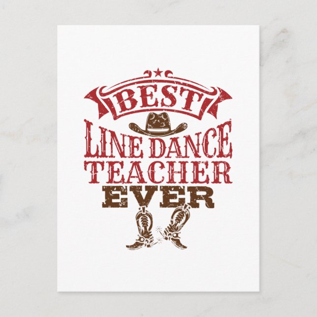 Bester Line Dance Lehrer überhaupt Postkarte (Vorderseite)