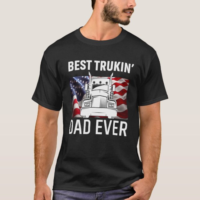Bester LKW-Vater je nach Shirt, Großlkw und USA T-Shirt (Vorderseite)