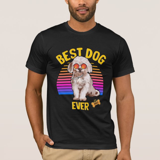 Bester maltesischer Hund je Retro T-Shirt (Vorderseite)