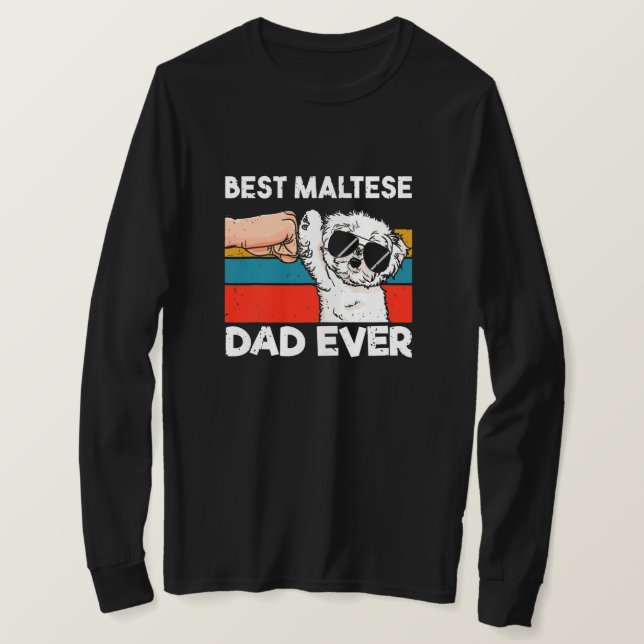 Bester maltesischer Vater Ever Funny Dog Vater Dog T-Shirt (Design vorne)