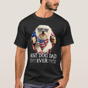 Bester maltesischer Vater je amerikanische Flagge T-Shirt