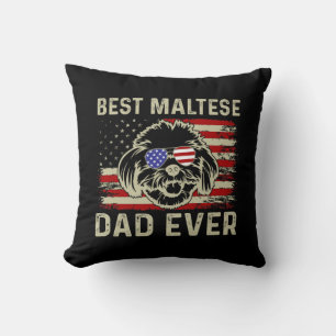 Bester maltesischer Vater je: Patriotic USA Maltes Kissen