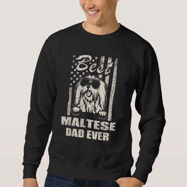 Bester maltesischer Vater überhaupt Vintage Retro- Sweatshirt (Vorderseite)